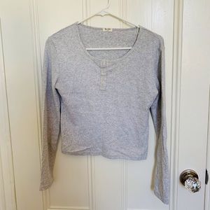 Brandy Melville Gray Henley top